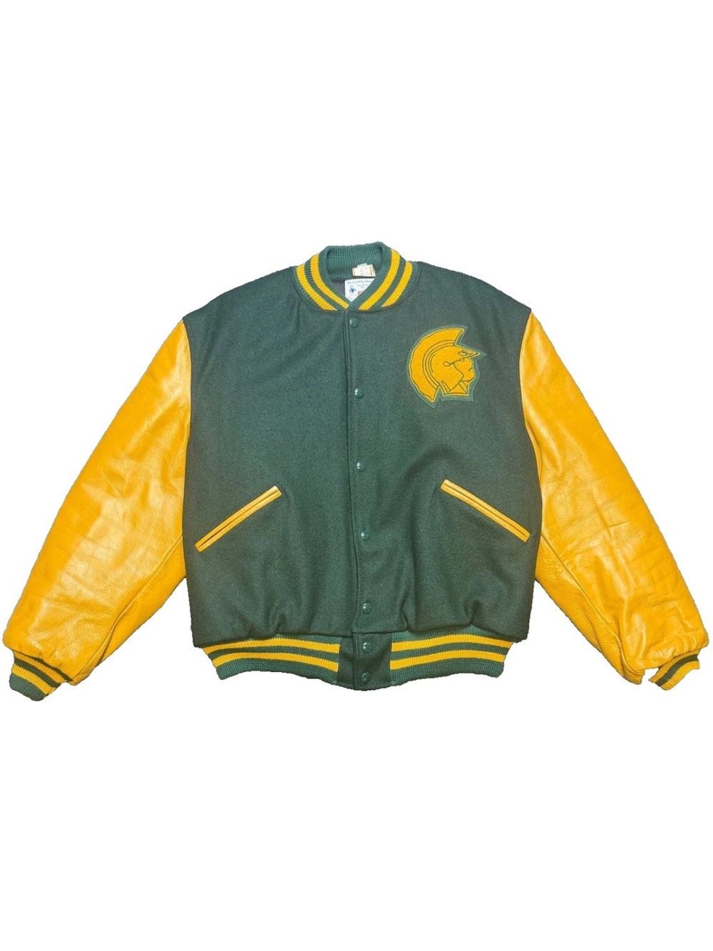 Butwin Glenbrook Spartans Vintage Varsity Jacket Wool Leather Mens Size 46